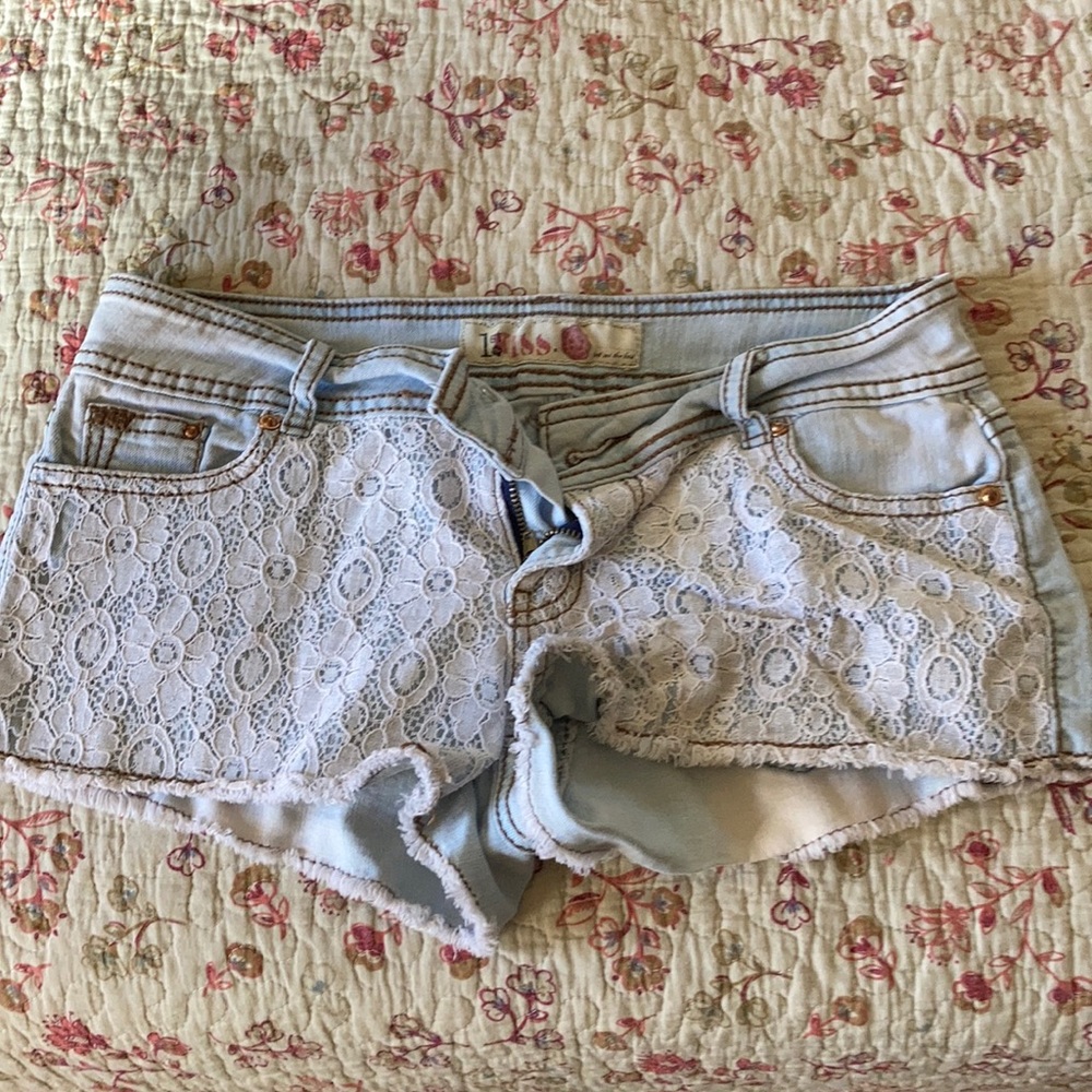 Denim shorts with lace❌SOLD❌